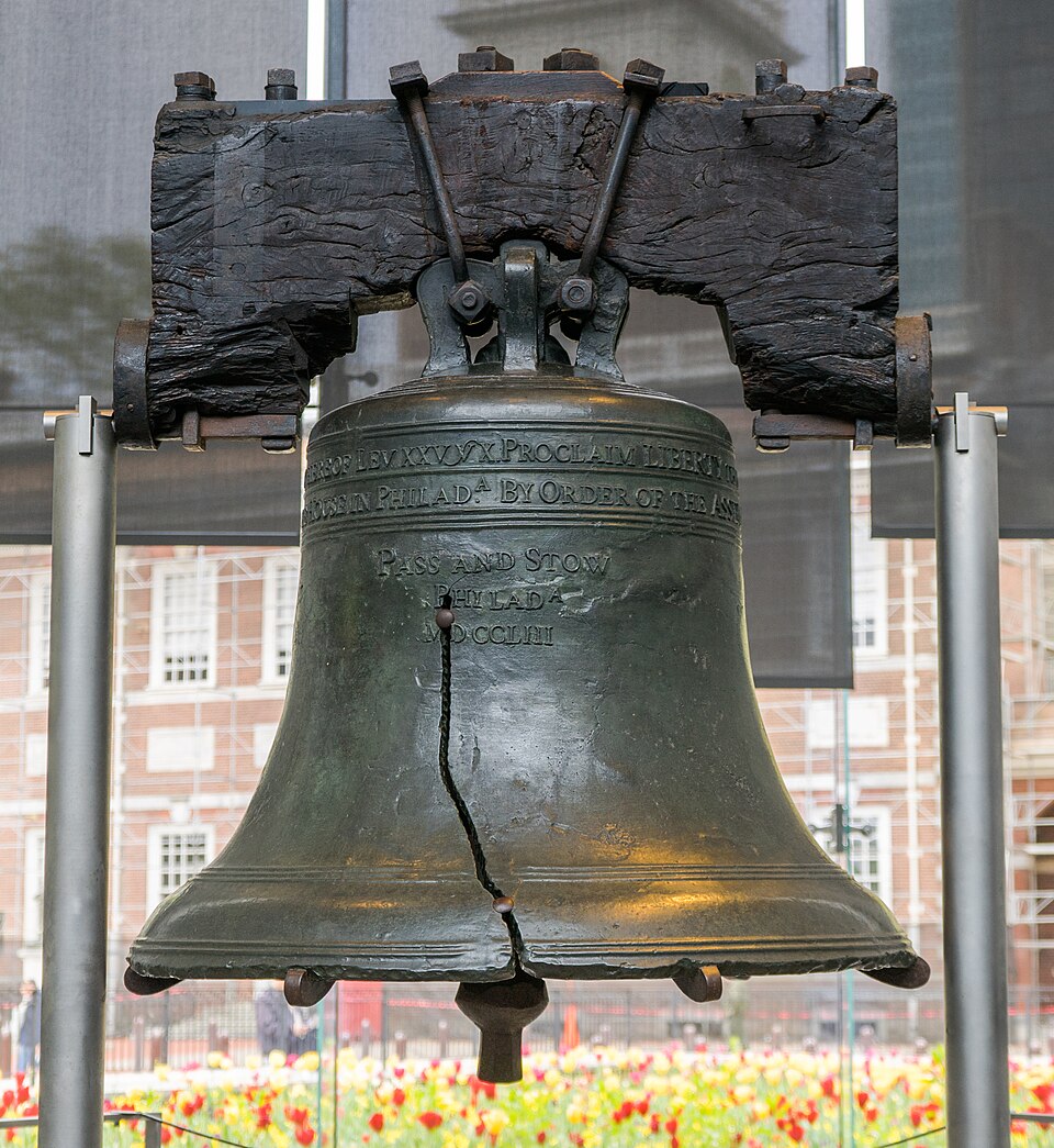 Liberty Bell displayed inside Philadelphia’s Liberty Bell Center.