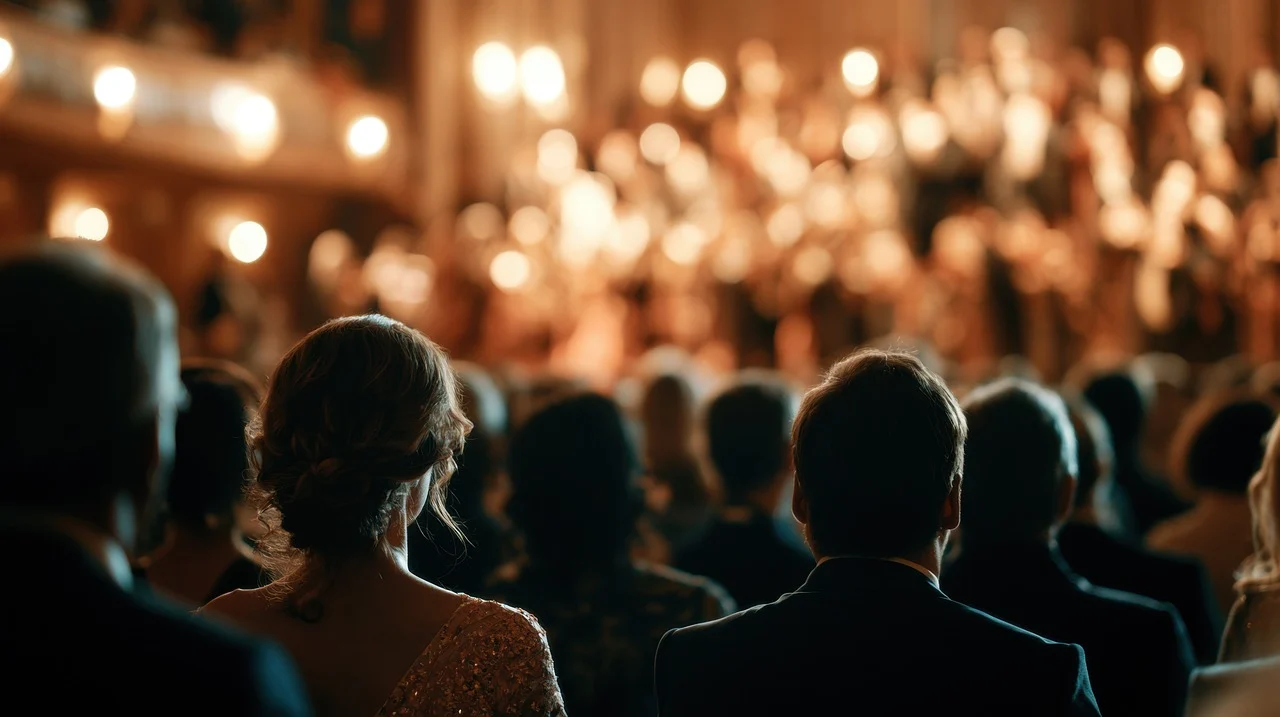 Audience watching a live theater performance