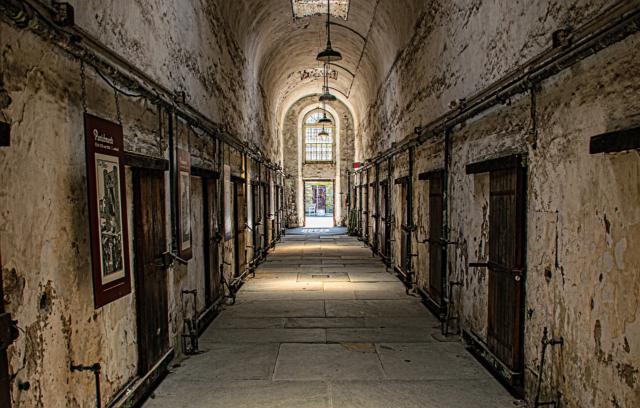 Eastern State Penitentiary cellblock corridor