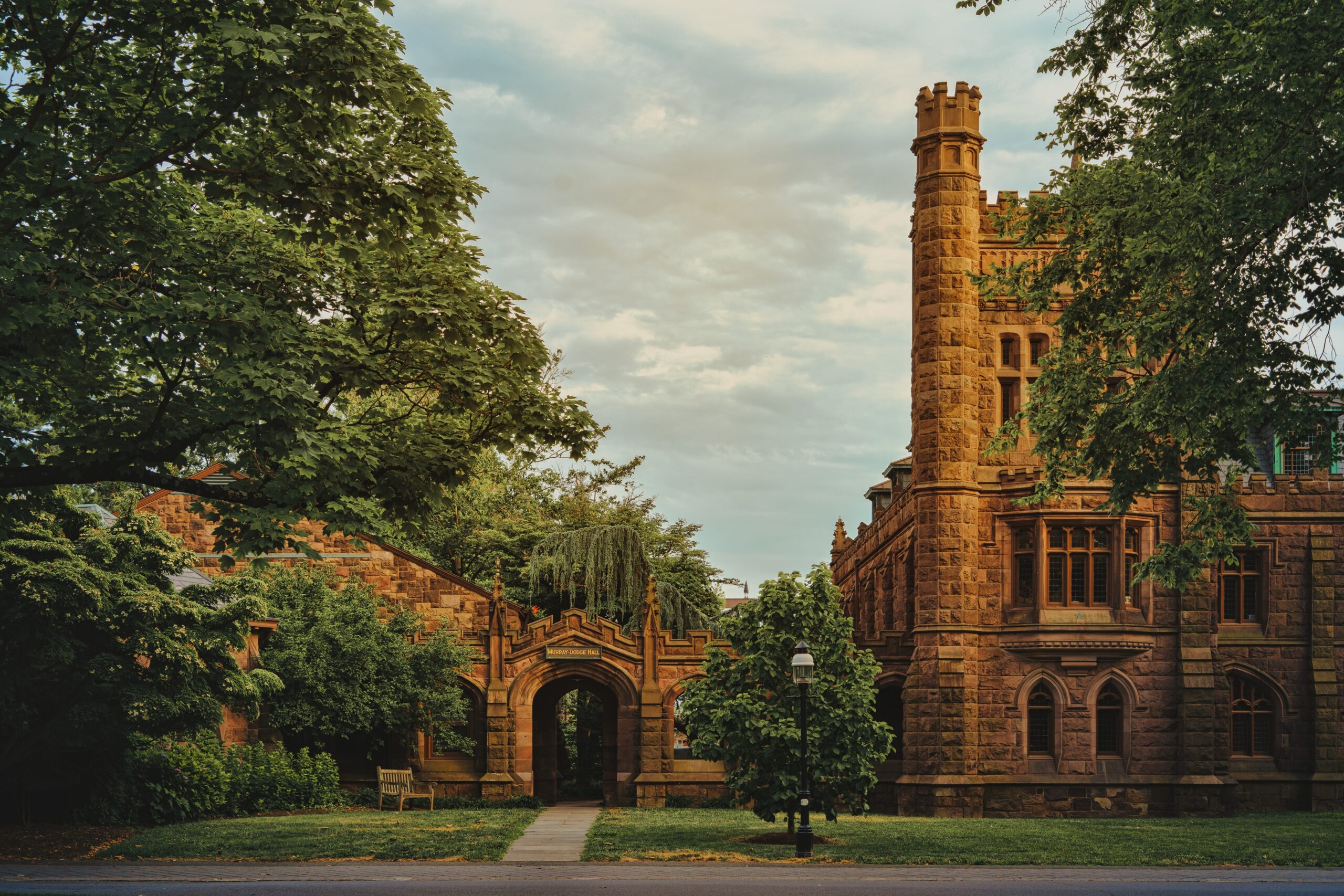 Stone Gothic archway at Princeton's Murray-Dodge Hall