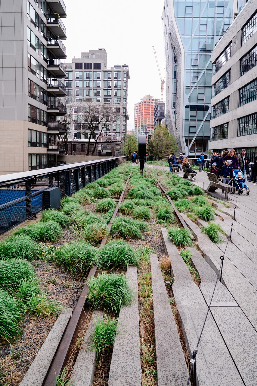 Visitors walking along the High Line Park